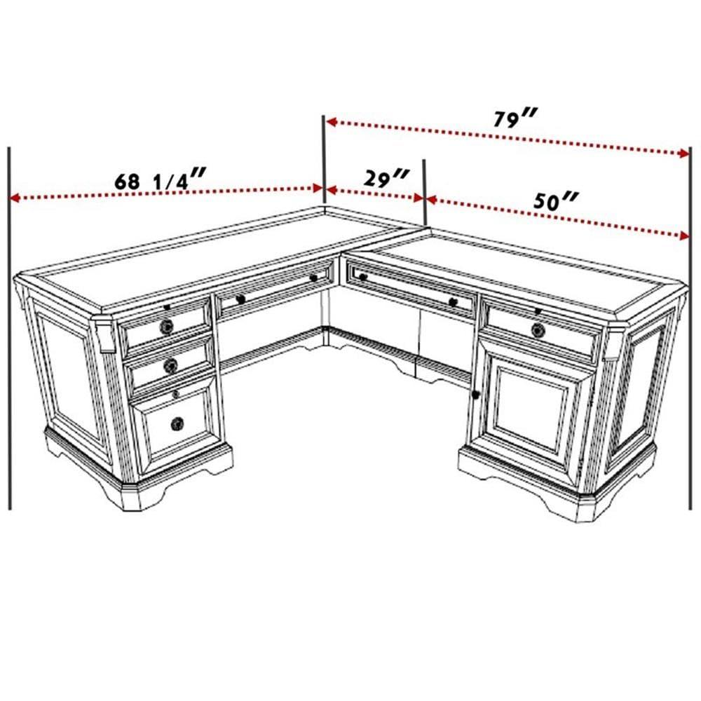 Brookhaven 30.5'' H x 68.25'' W No Desk Return