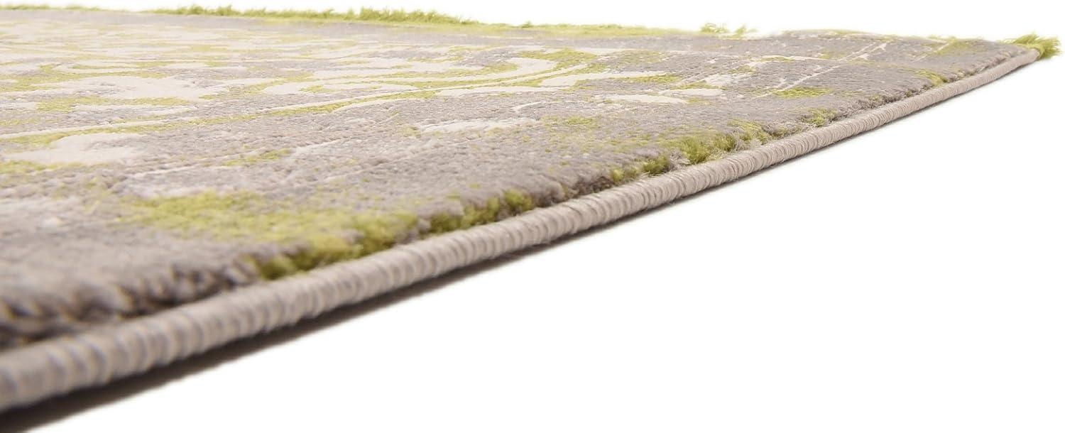 Light Green and Gray Abstract Synthetic 9' x 12' Area Rug