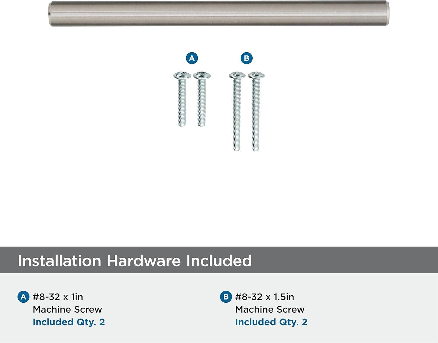 Sterling Nickel 3-3/4 Inch Modern Bar Cabinet Pull