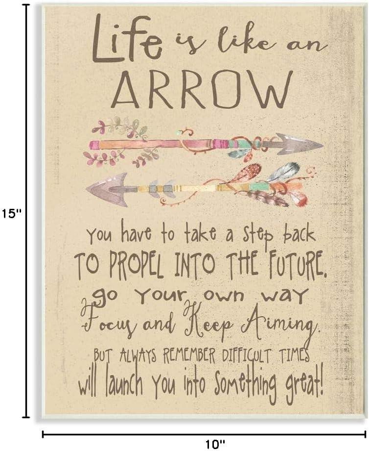 Stupell  'Life is Like an Arrow' Icon Inspirational Typography Wall Plaque Art - 10 x 15