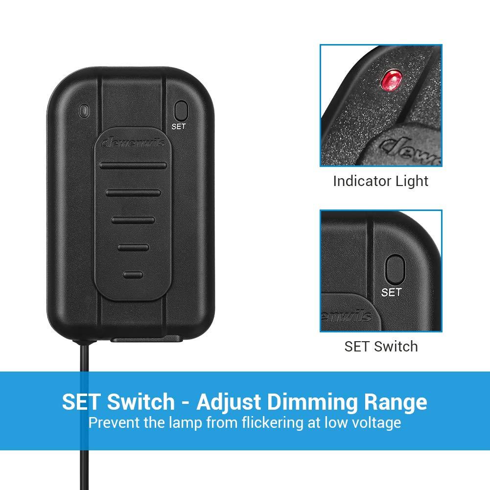 5 ft. Extension Cord Black Dimmer Switch, Foot Dimmer for Dimmable LED/CFL/Incandescent Bulb, Full Range Slide Control