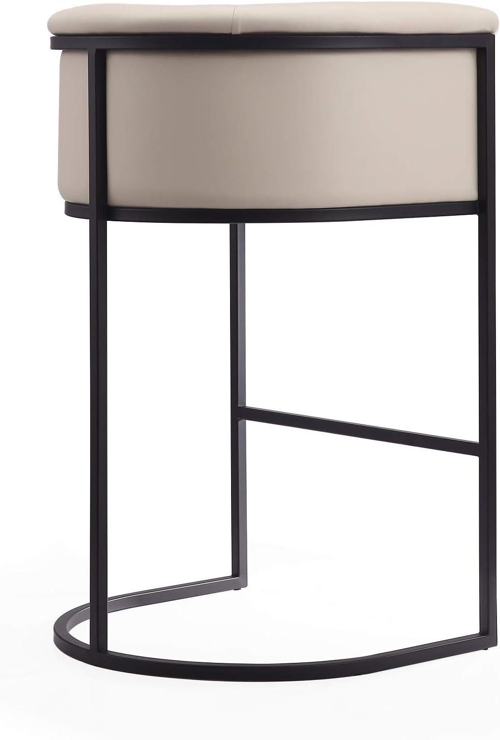 Cosmopolitan Upholstered Metal Barstool - Manhattan Comfort