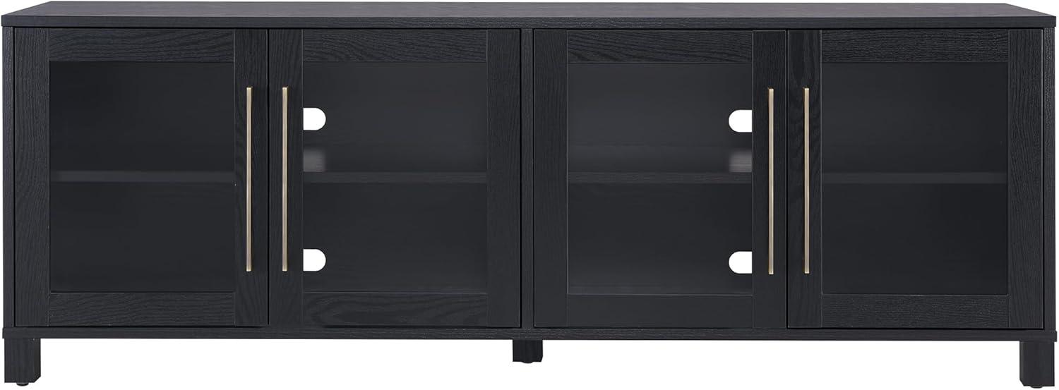 Evelyn&Zoe Quincy Rectangular TV Stand for TV's up to 75", Black Grain