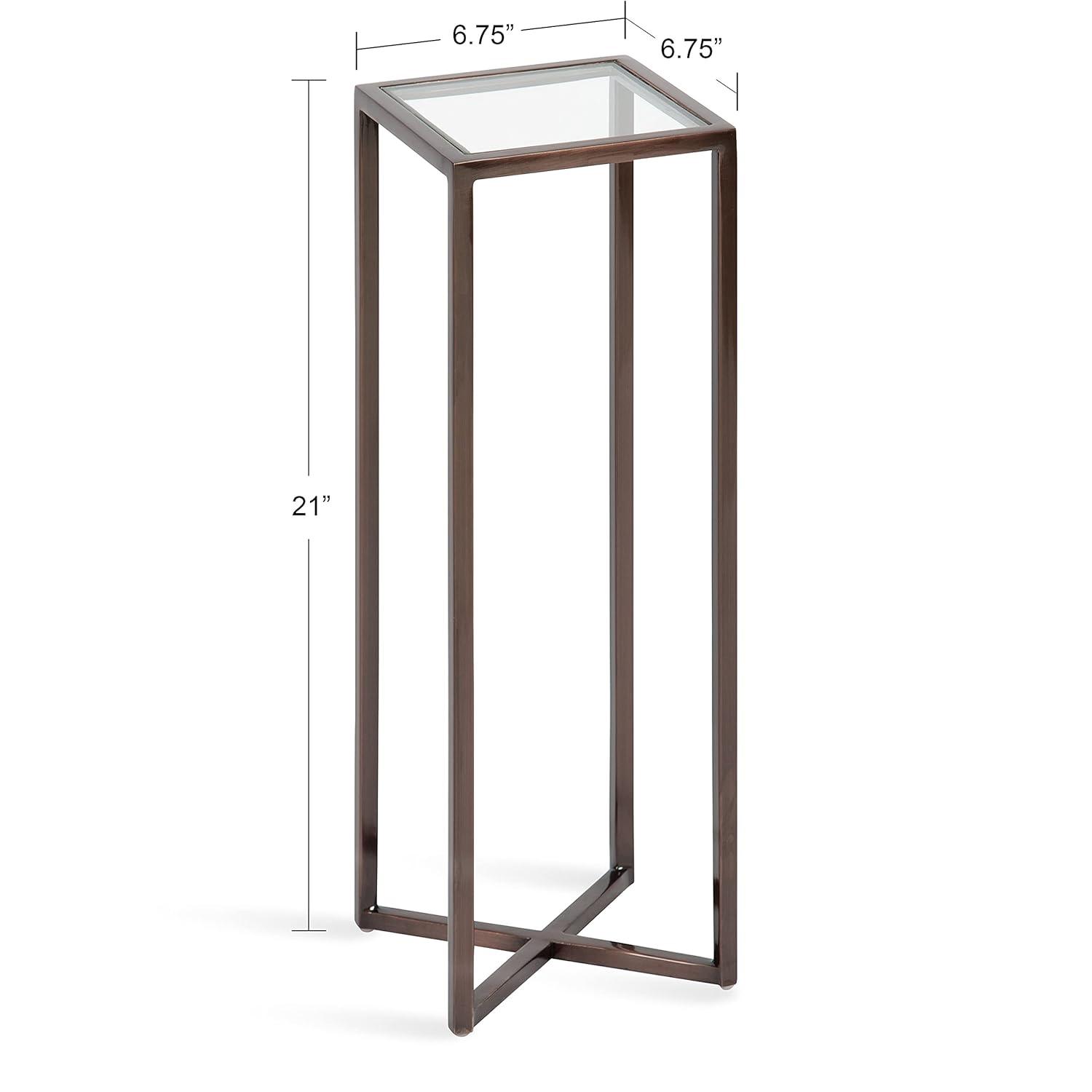 Kate and Laurel Jaspur Square Metal Drink Table, 7x7x21, Bronze