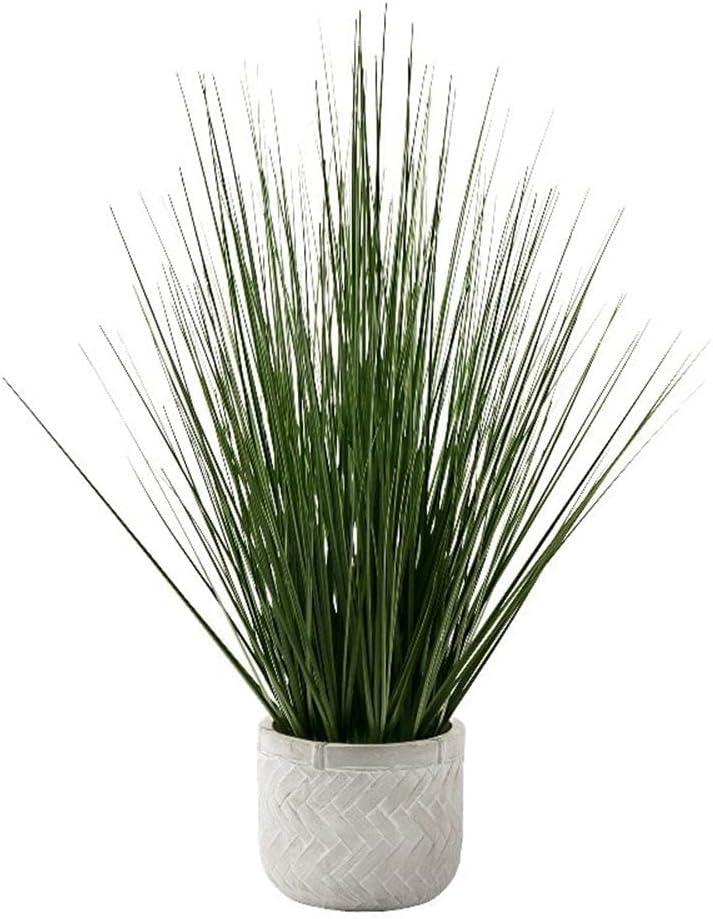 Monarch Specialties Artificial Plant 21 inch Tall Grass Indoor Faux Fake Table Greenery Potted Real Touch Decorative Green Grass White Pot