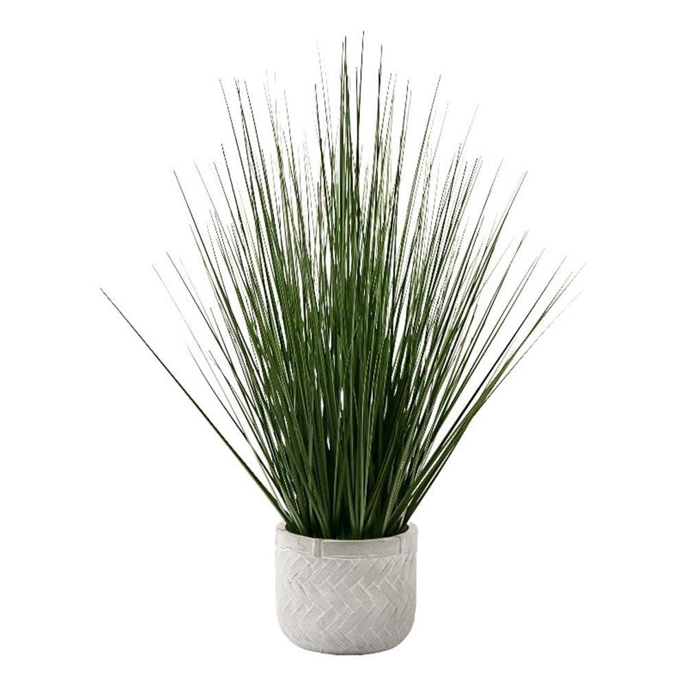 Monarch Specialties Artificial Plant 21 inch Tall Grass Indoor Faux Fake Table Greenery Potted Real Touch Decorative Green Grass White Pot