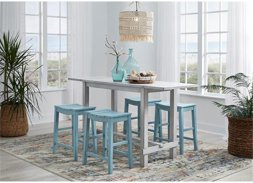 Sea Salt White Extendable Farmhouse Counter Height Table