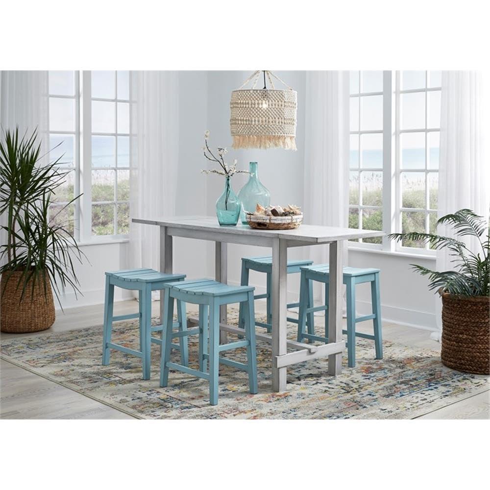 Sea Salt White Extendable Farmhouse Counter Height Table