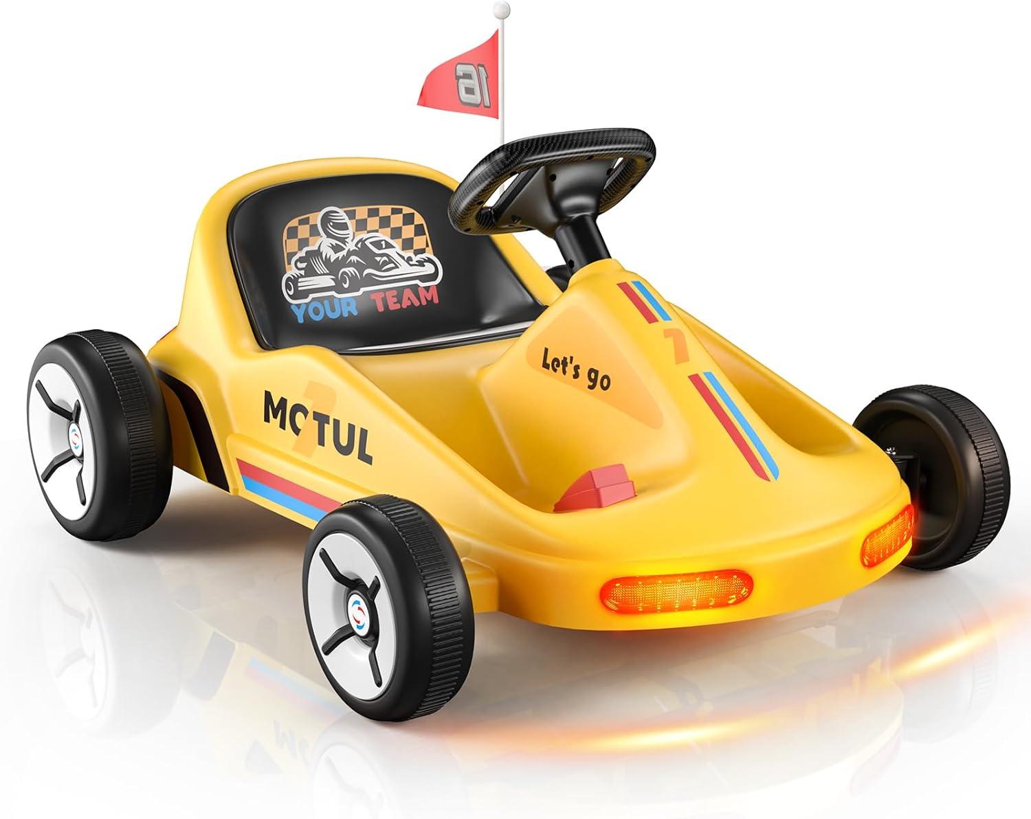 Tobbi 12v Kids Go Kart, Outdoor Battery Powered Ride On Car For Boys And Girls Aged 3-8, Childrens Electronic Toy Go Kart With 2 Speed Modes, Remote Control,bluetooth