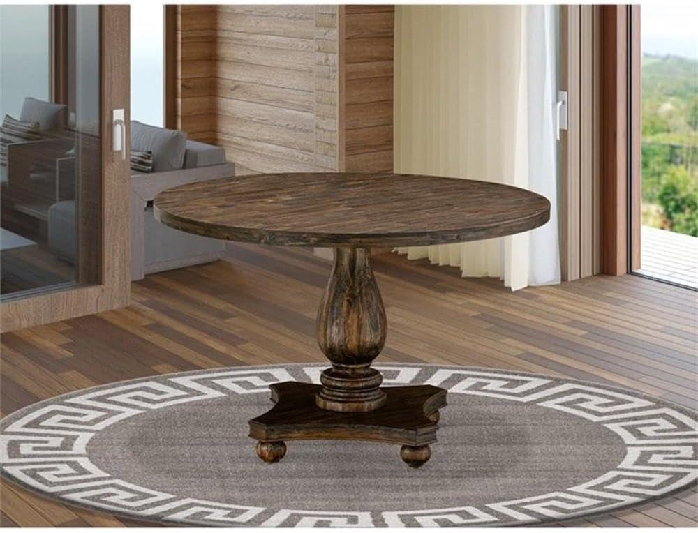 East West Furniture Irving 30" Wood Dining Table in Distressed Jacobean Brown