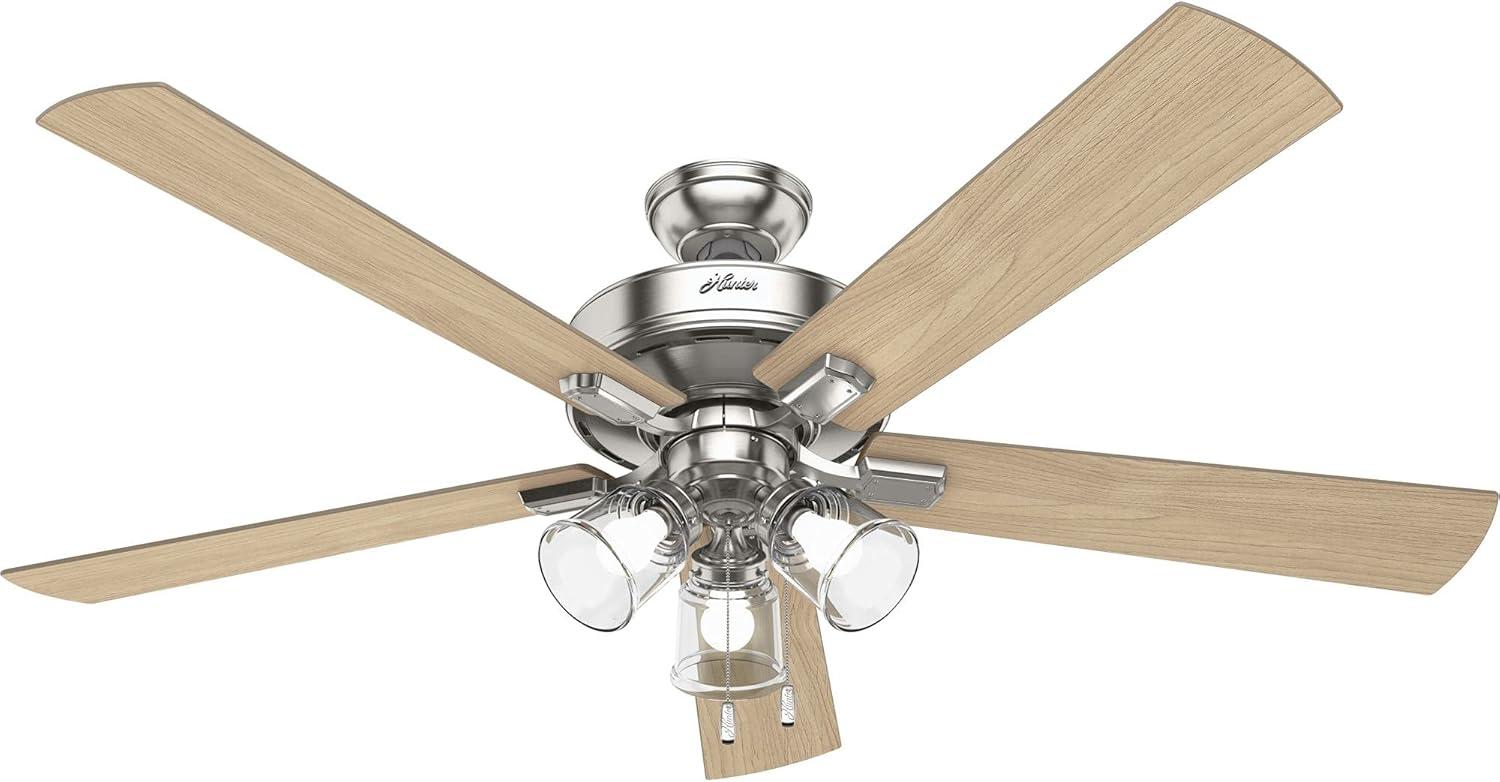 60" Crestfield 5 - Blade Ceiling Fan with Pull Chain and Light Kit Included