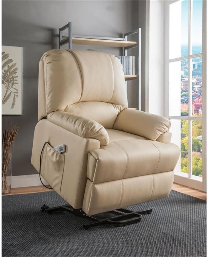 ACME Ixora Recliner w/Power Lift & Massage in Beige PU 59286