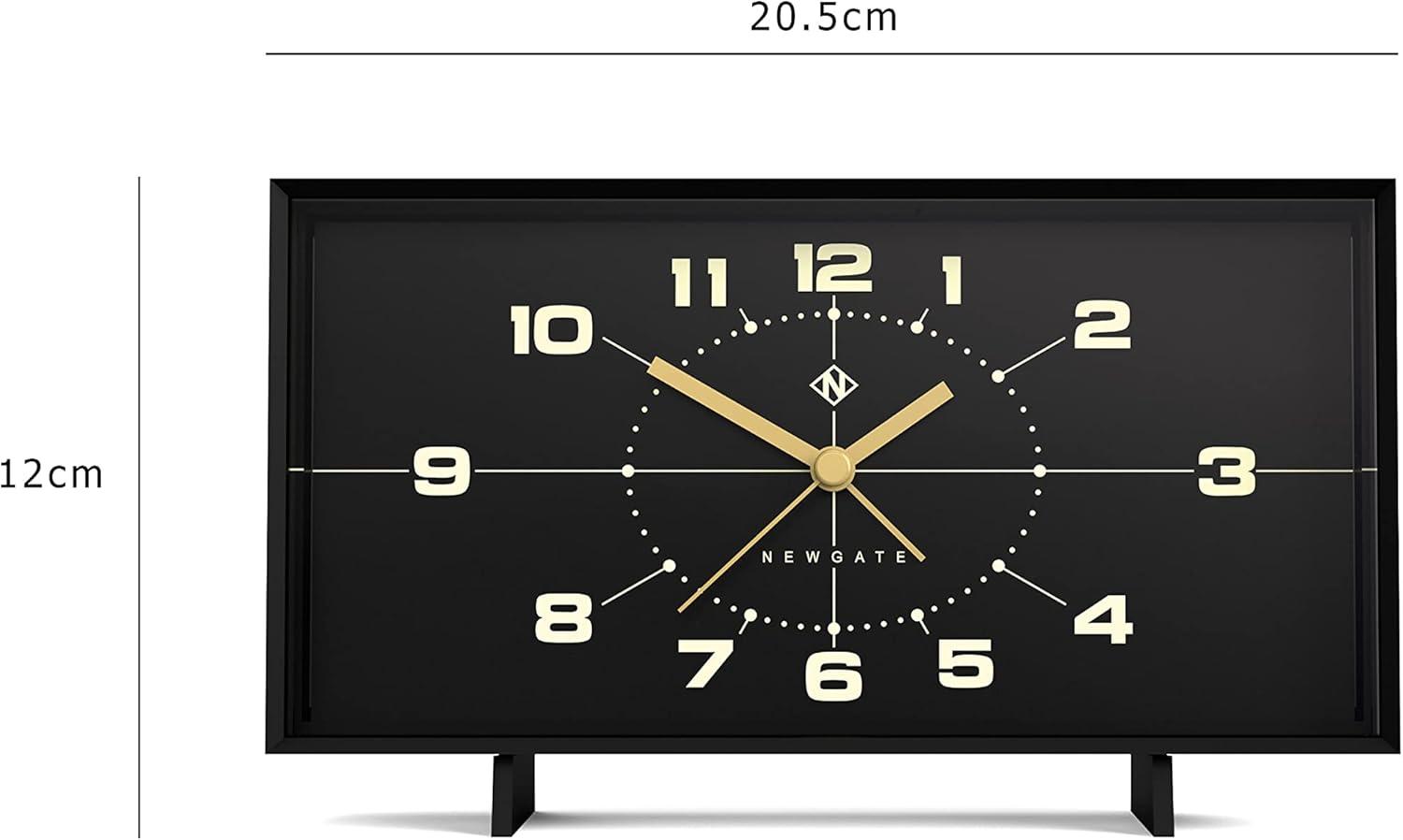 Black Rectangular Acrylic Retro Alarm Clock with Silent Sweep