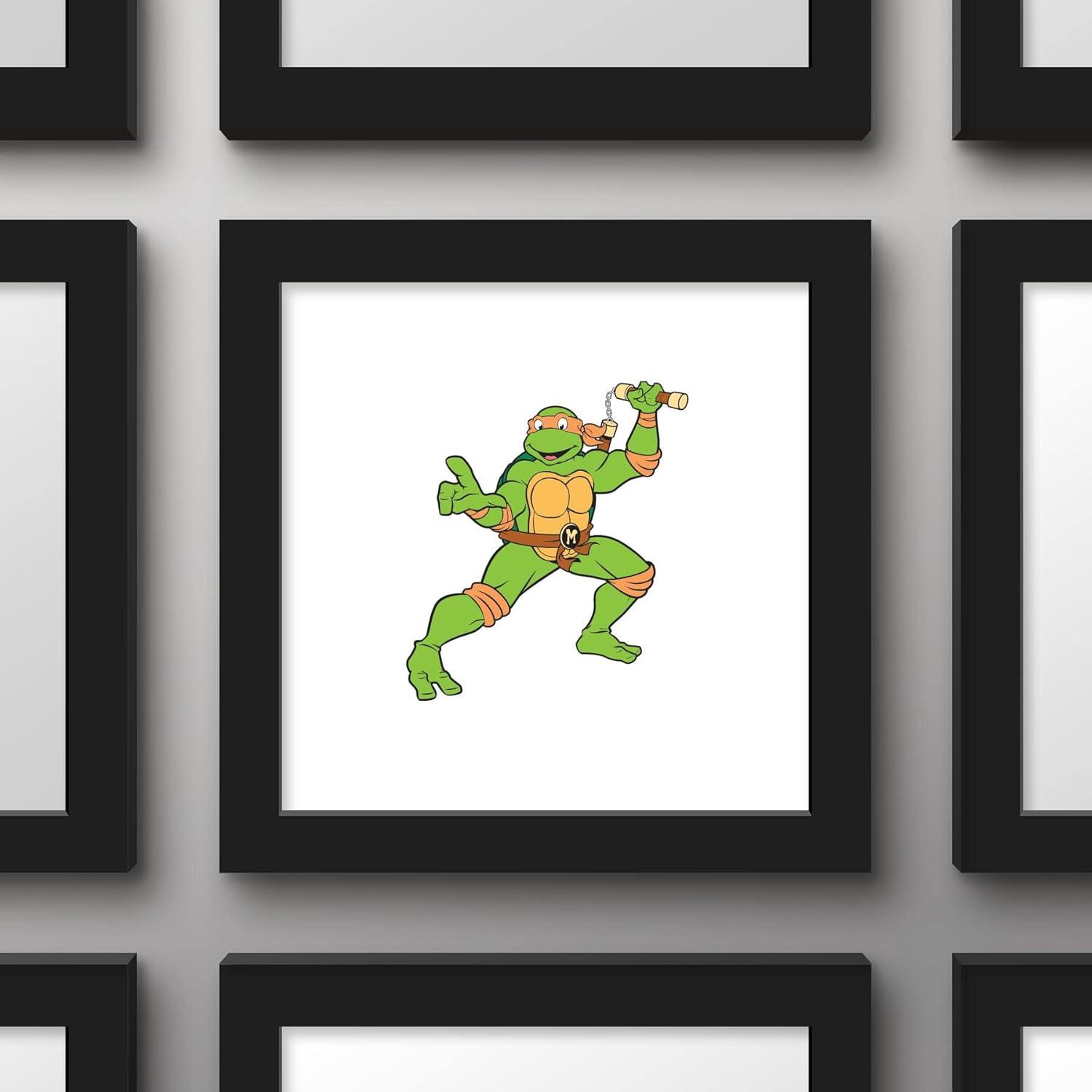 Gallery Pops Nickelodeon Teenage Mutant Ninja Turtles - Michelangelo Wall Art, Black Framed Version, 12" x 12"