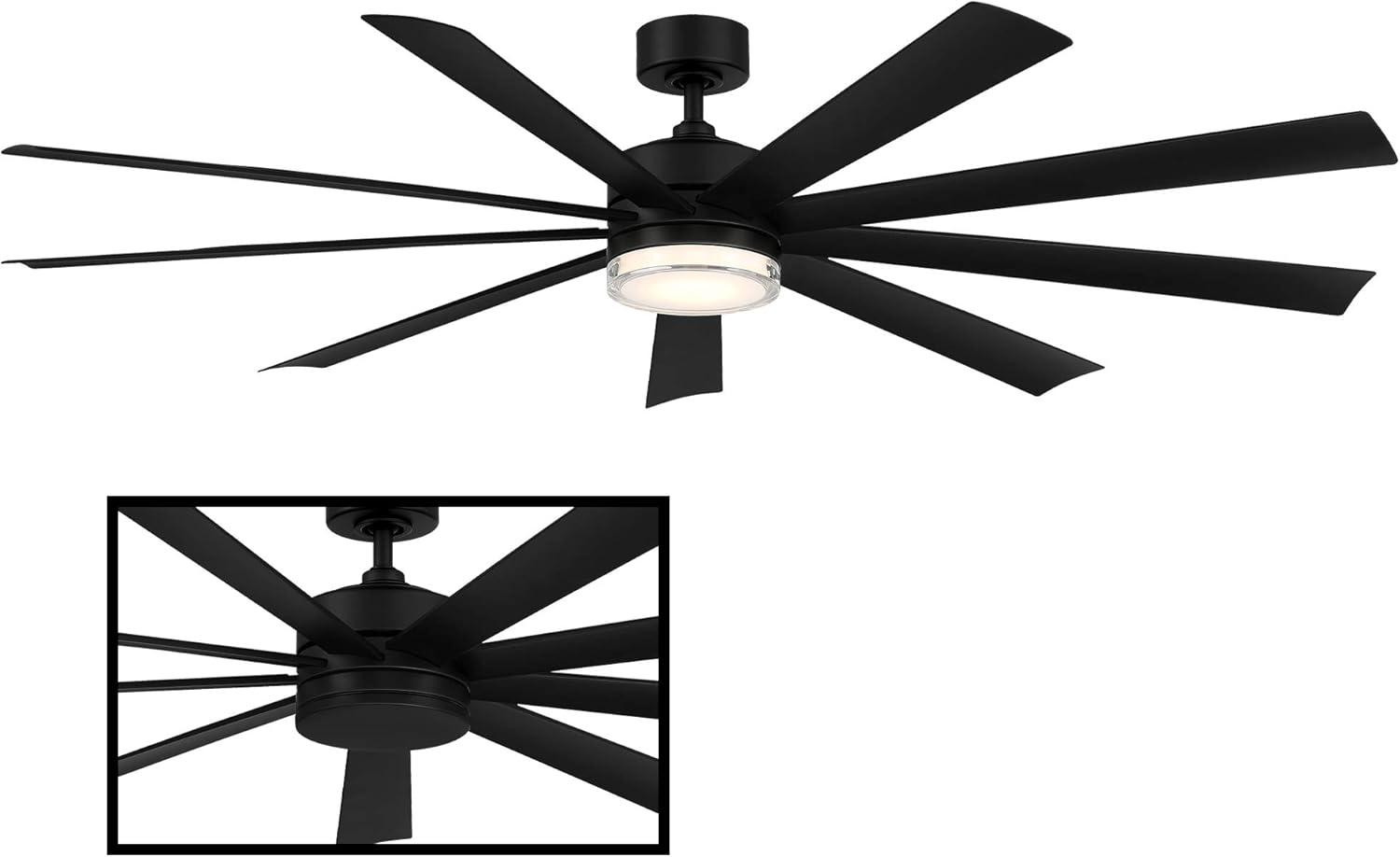 Wynd XL 9 - Blade Outdoor LED Smart Ceiling Fan with Remote Control and Light Kit Included, Works With Alexa and iOS / Android App