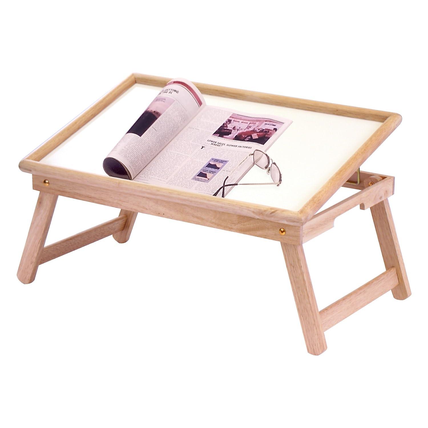 Winsome Wood Ventura Breakfast Bed Tray, Flip-Top, Natural & White