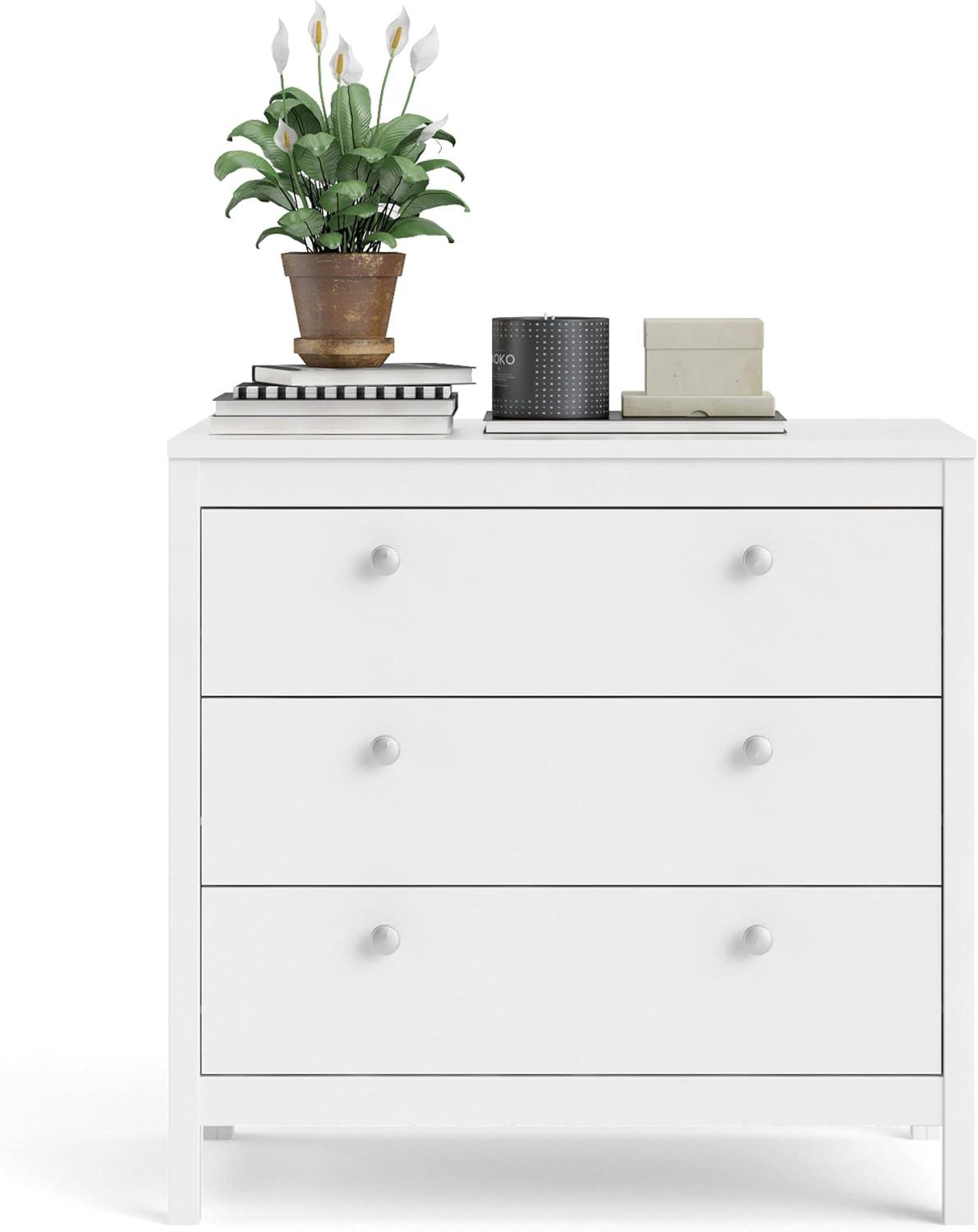 Madrid 3 Drawer Chest, White