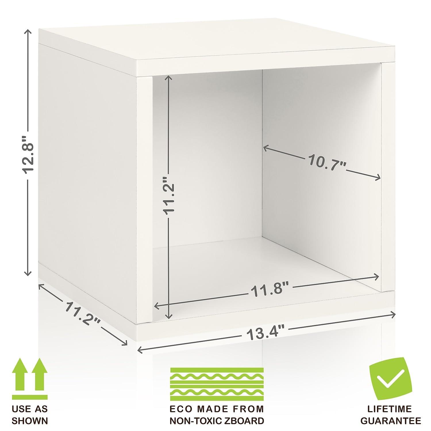 Way Basics Eco Stackable Storage Cube and Cubby Organizer, White