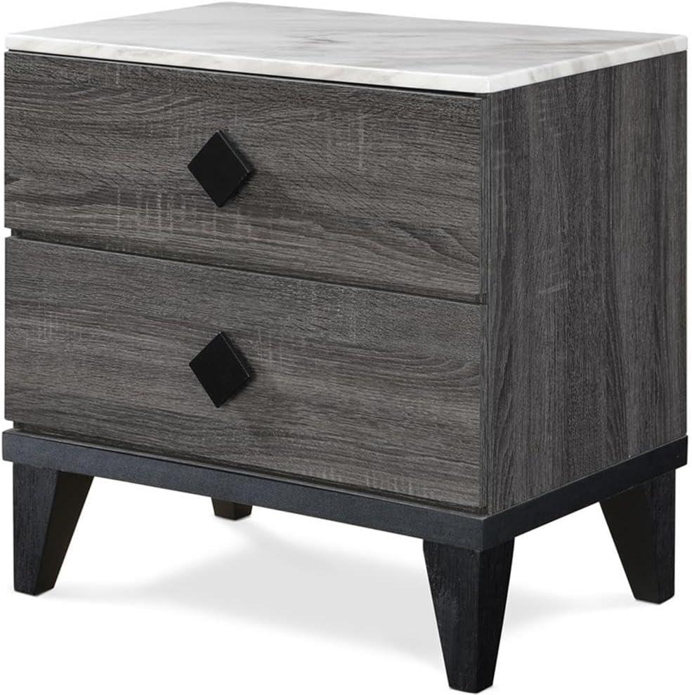 Sutton Micah Modern Side Table with 2-Drawers