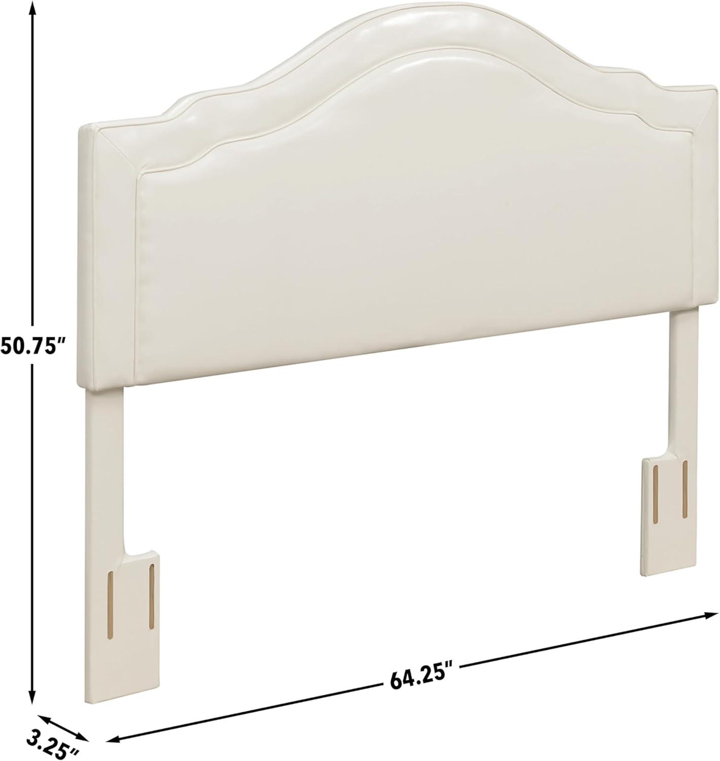 Edmond Cream Faux Leather Upholstered Queen Headboard