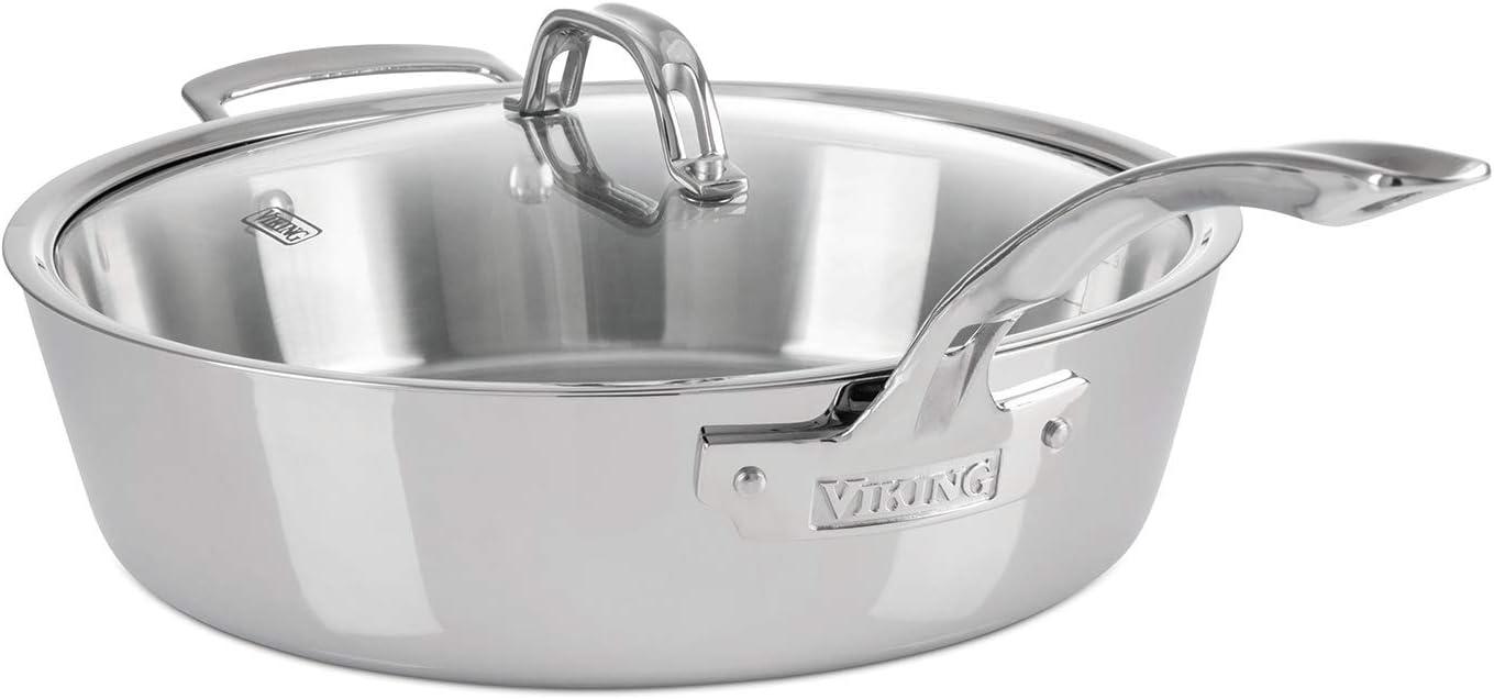 Viking 4.8 Quart Stainless Steel Sauté Pan with Glass Lid