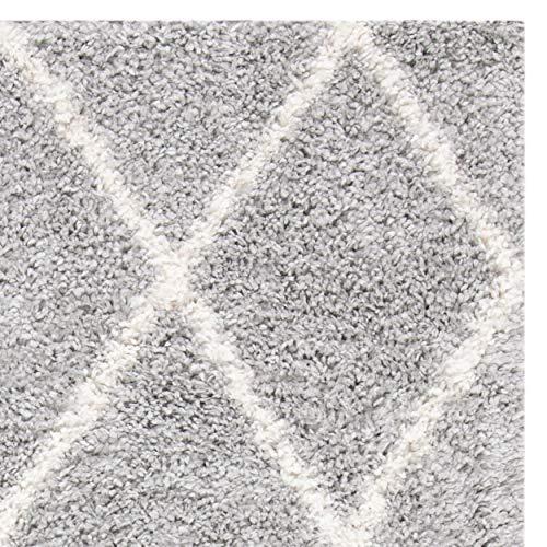 Parma Shag PMA515 Power Loomed Indoor Area Rug - 8'x10' - Grey/Cream - Safavieh