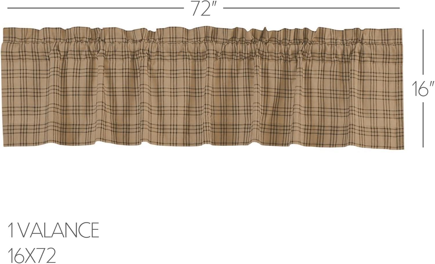 Sawyer Mill Charcoal Plaid Cotton Rod Pocket Valance