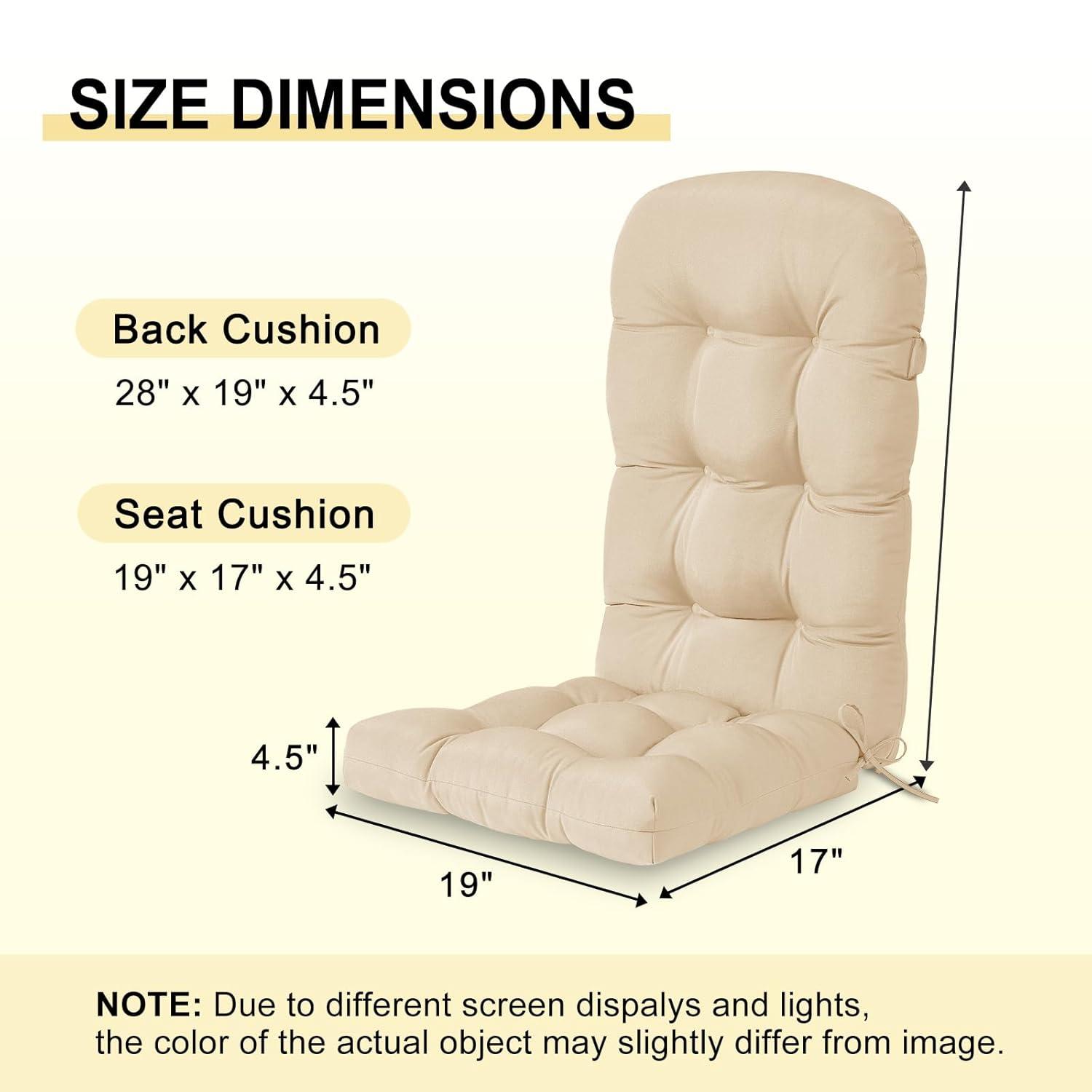 Crestlive Products Adirondack Style Patio Outdoor Chair Cushion for Adirondack Chair or Lounge Rocking Chair - See picture 2-Piece Set, Navy Blue