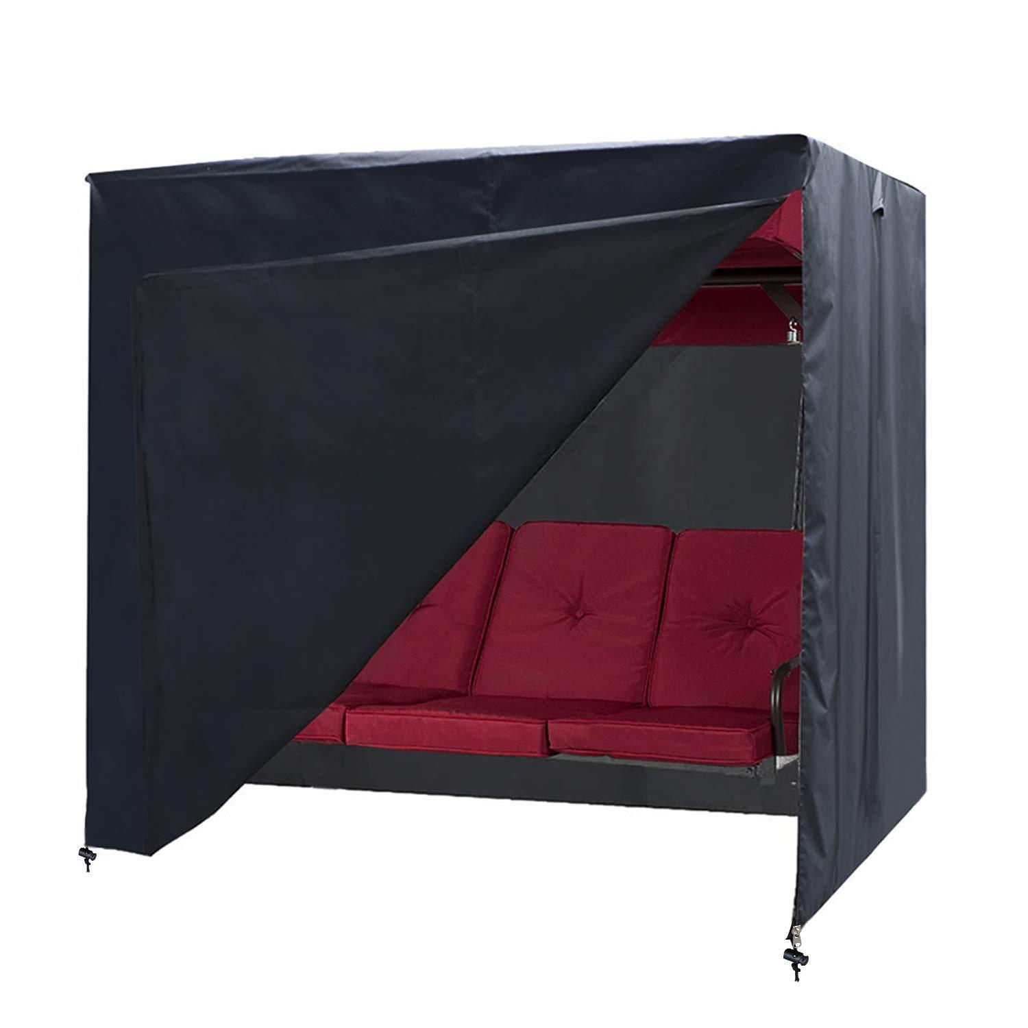 Outdoor Swing Cover 3 Triple Seater Hammock Cover Garden Swing Cover Garden Hammock Glider Chair Cover Patio Furniture Cover UV Resistant Swing Canopy Cover All Weather Protection