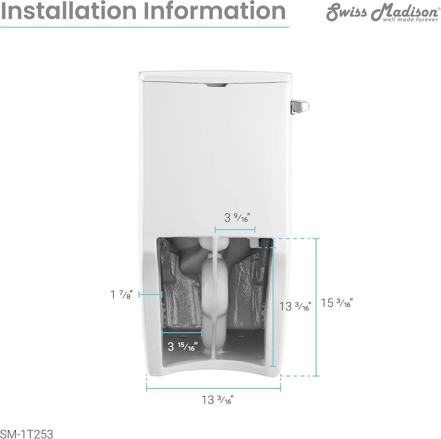 St. Tropez One Piece Elongated Toilet Dual Vortex Flush 1.28 gpf