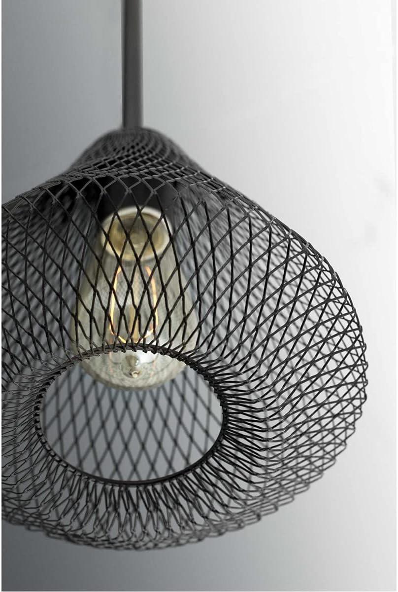 Progress Lighting Mesh 1-Light Mini Pendant, Antique Bronze, Open Cage Frame, Ideal for Clusters or Groups, Canopy Included