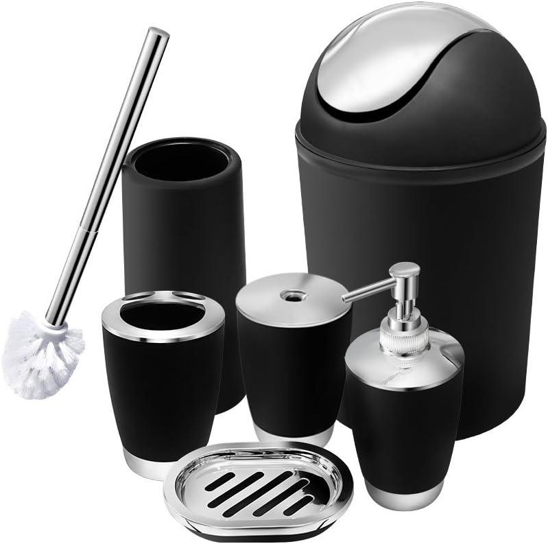6 Pieces Bathroom Accessories Sets, Bathroom Set Ensemble Bathroom Toothbrush Holder Set
