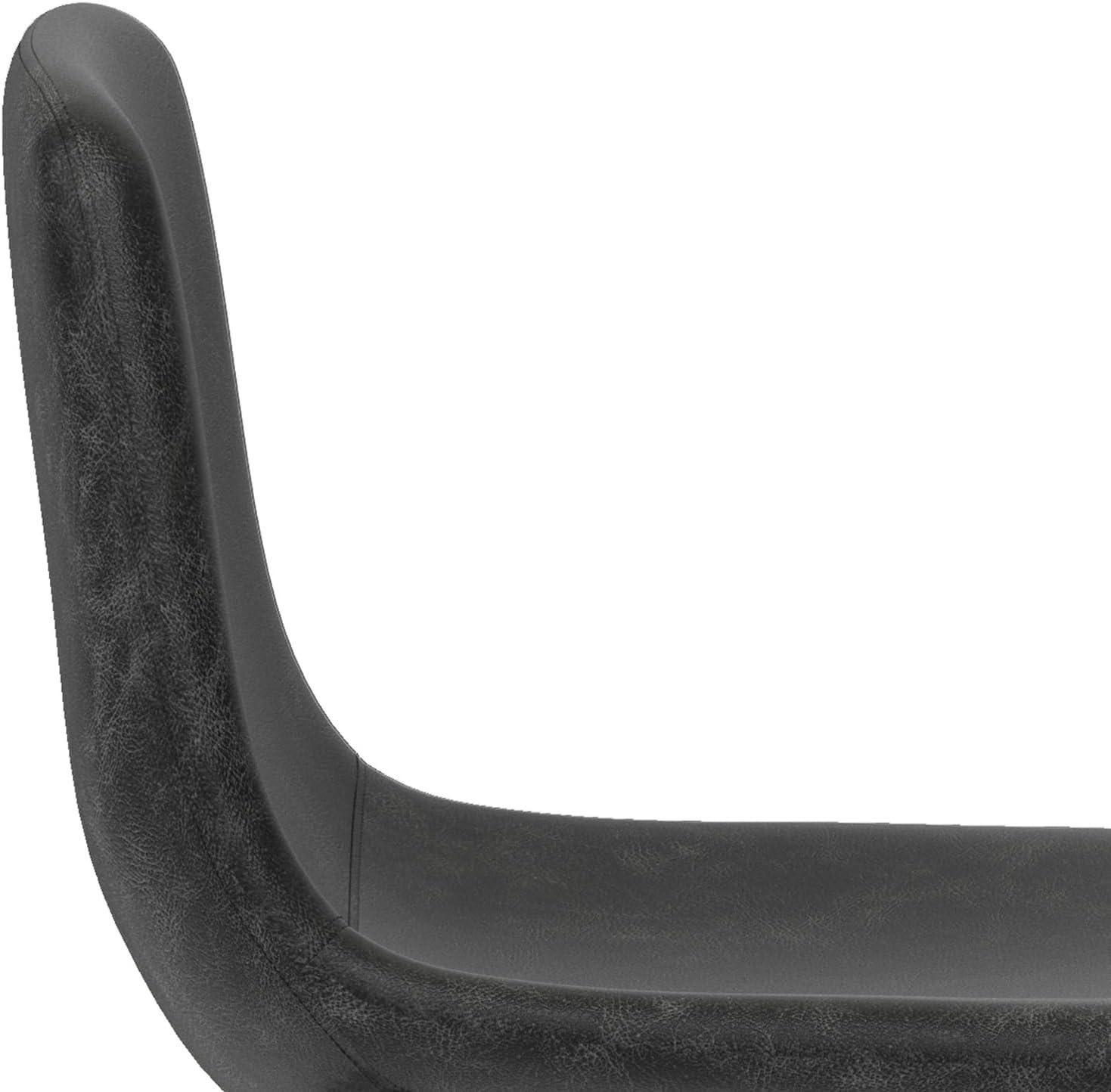 Simpli Home Jolie Upholstered Vegan Faux Leather Contemporary Counter Stool with Padded Bucket Seat and Footrest (Set of 2)