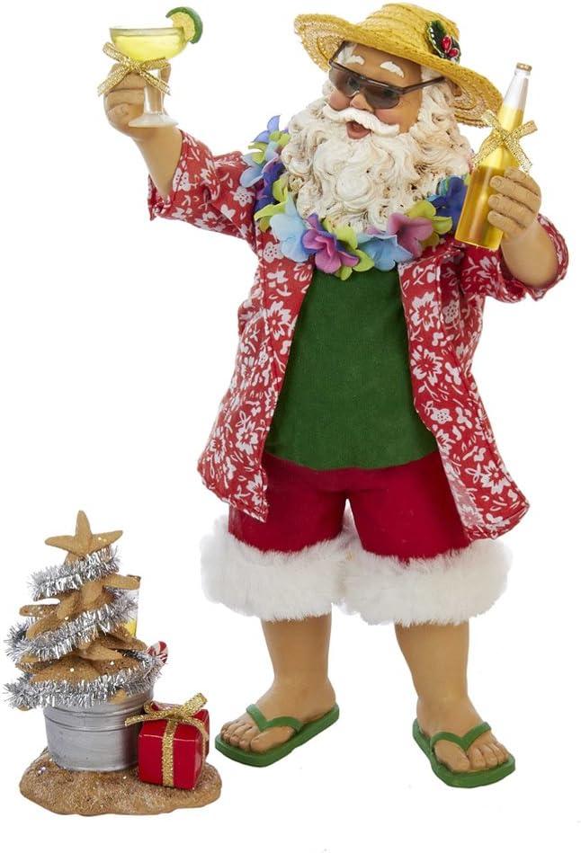 Kurt Adler Fabriche' Beach Santa, 10-Inch, 2-Piece set