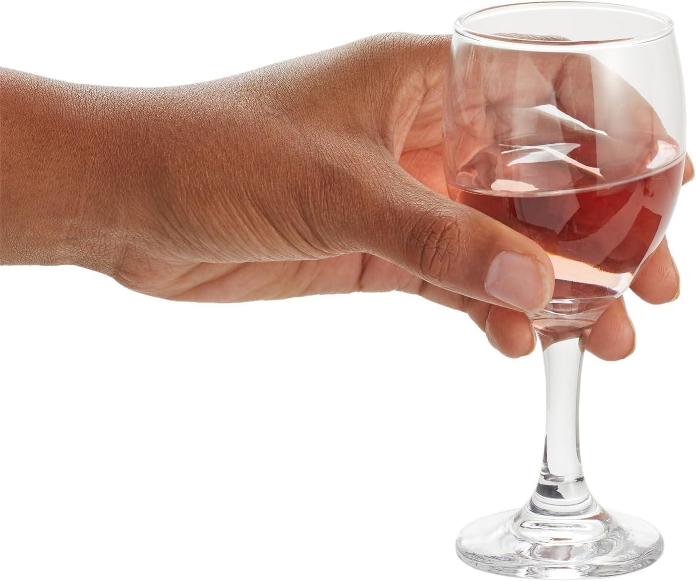 Stemmed Wine Glasses, Set of 4 for Housewarming Gift, Anniversary, Wedding (4.5 oz)
