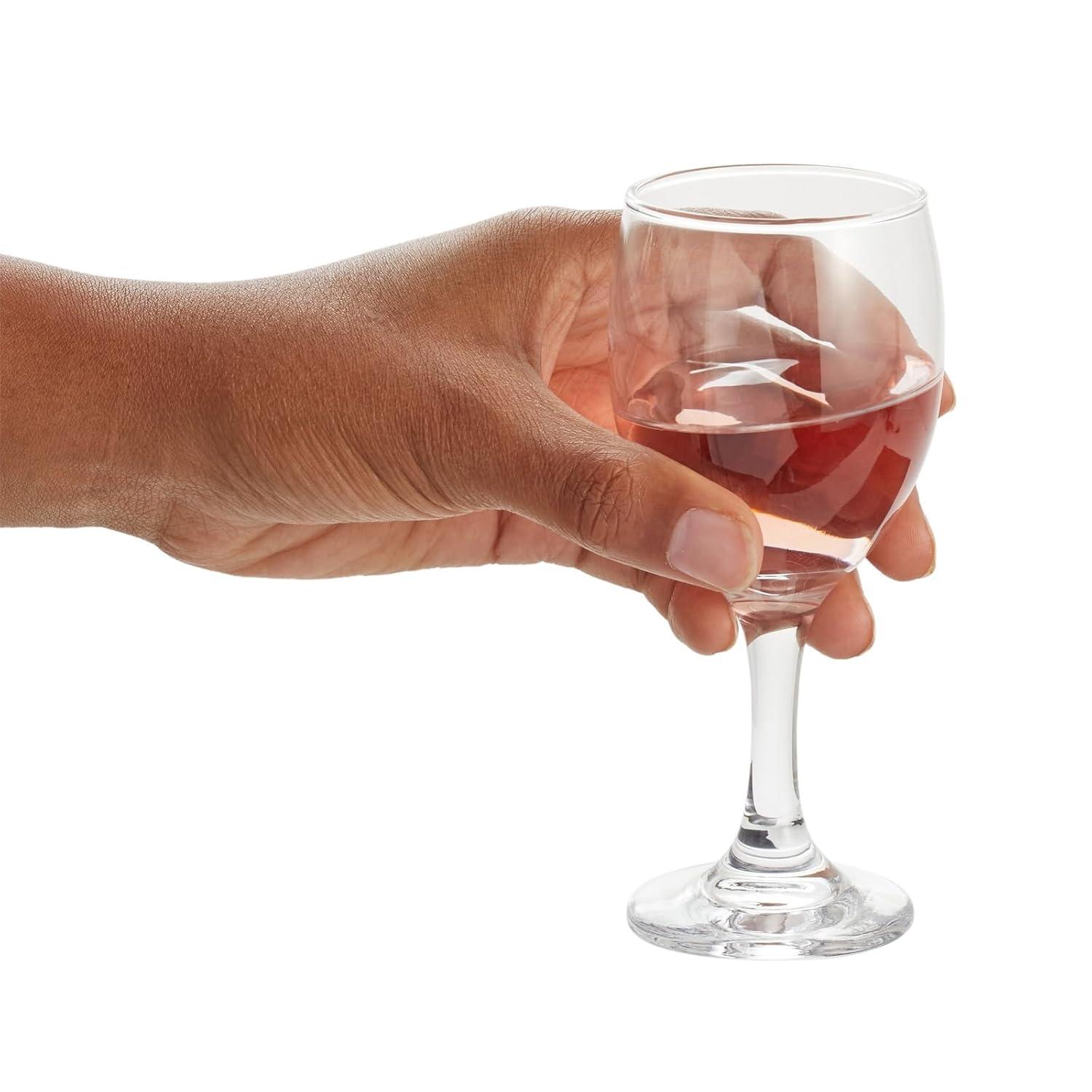 Stemmed Wine Glasses, Set of 4 for Housewarming Gift, Anniversary, Wedding (4.5 oz)