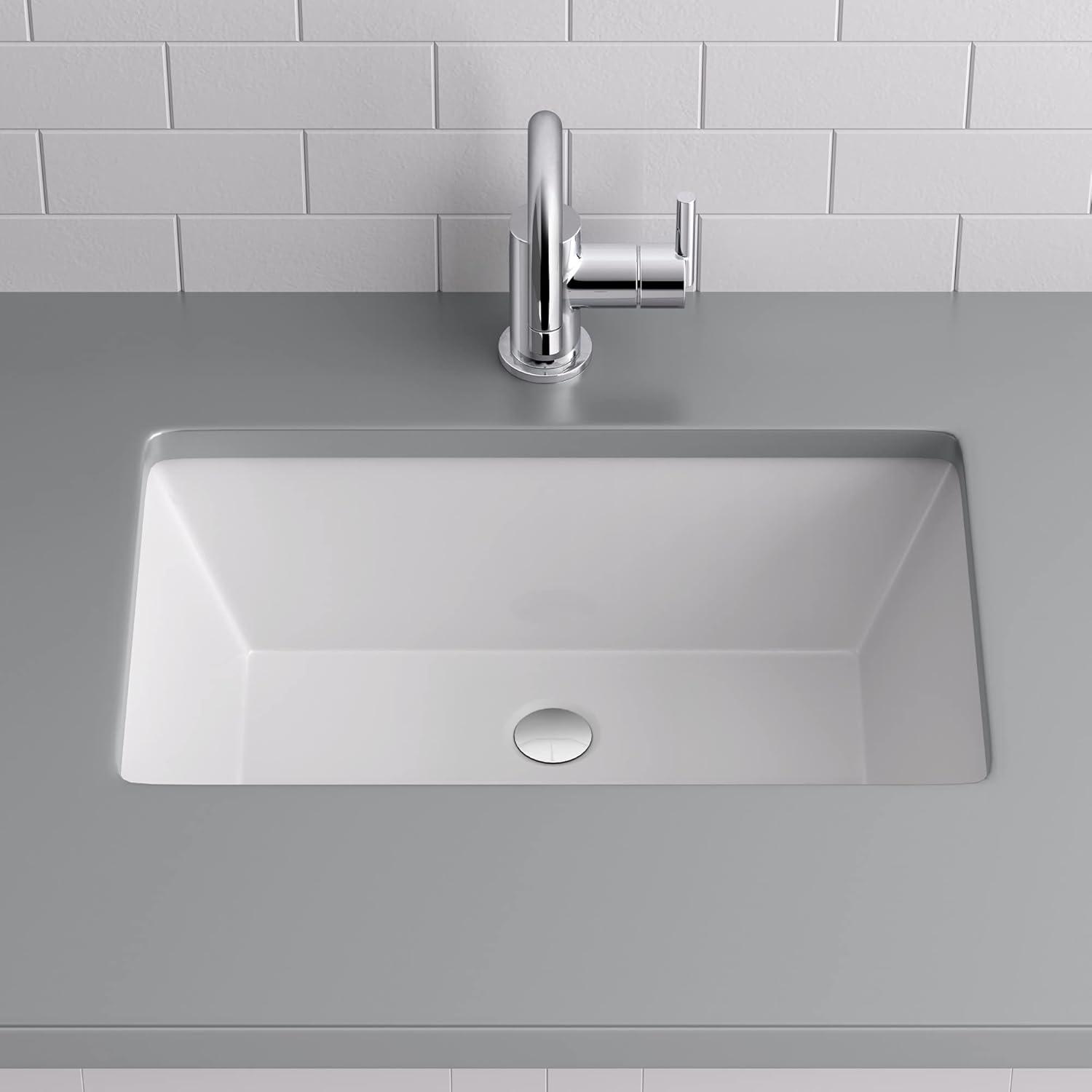 Miseno Mno2113ru Rectangular 21" X 13" Undermount Bathroom Sink - White