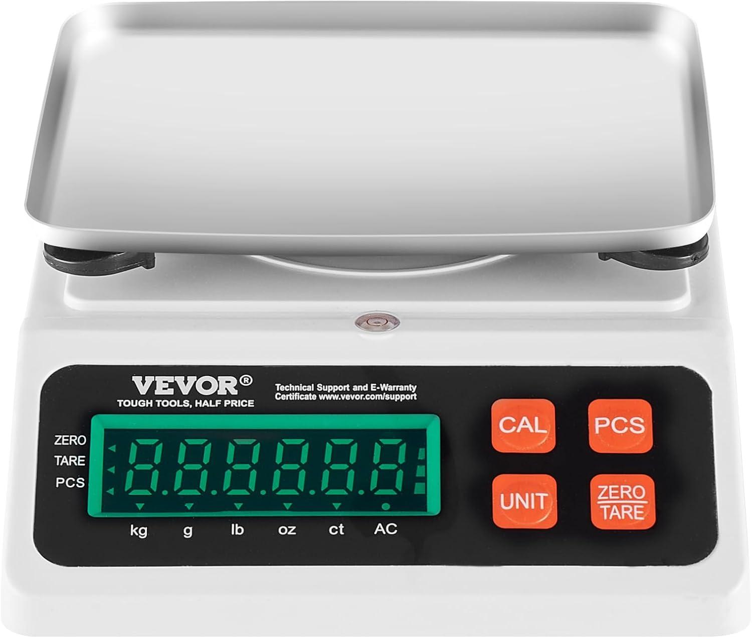 VEVOR 10 kg Capacity Digital Counting Scale with Stainless Steel Pan