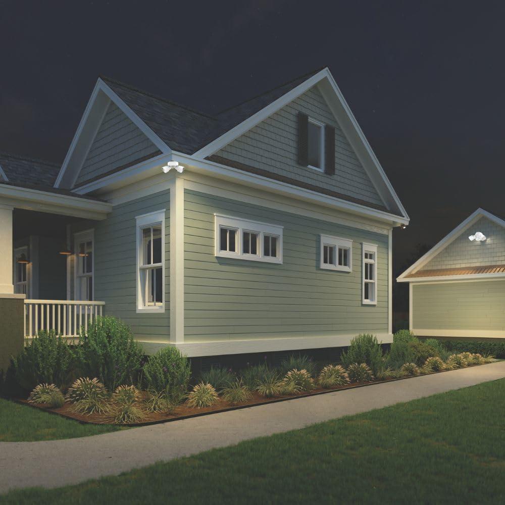 Lithonia Lighting 2 - Head Hardwired Dusk to Dawn Outdoor Security Flood Light with Motion Sensor