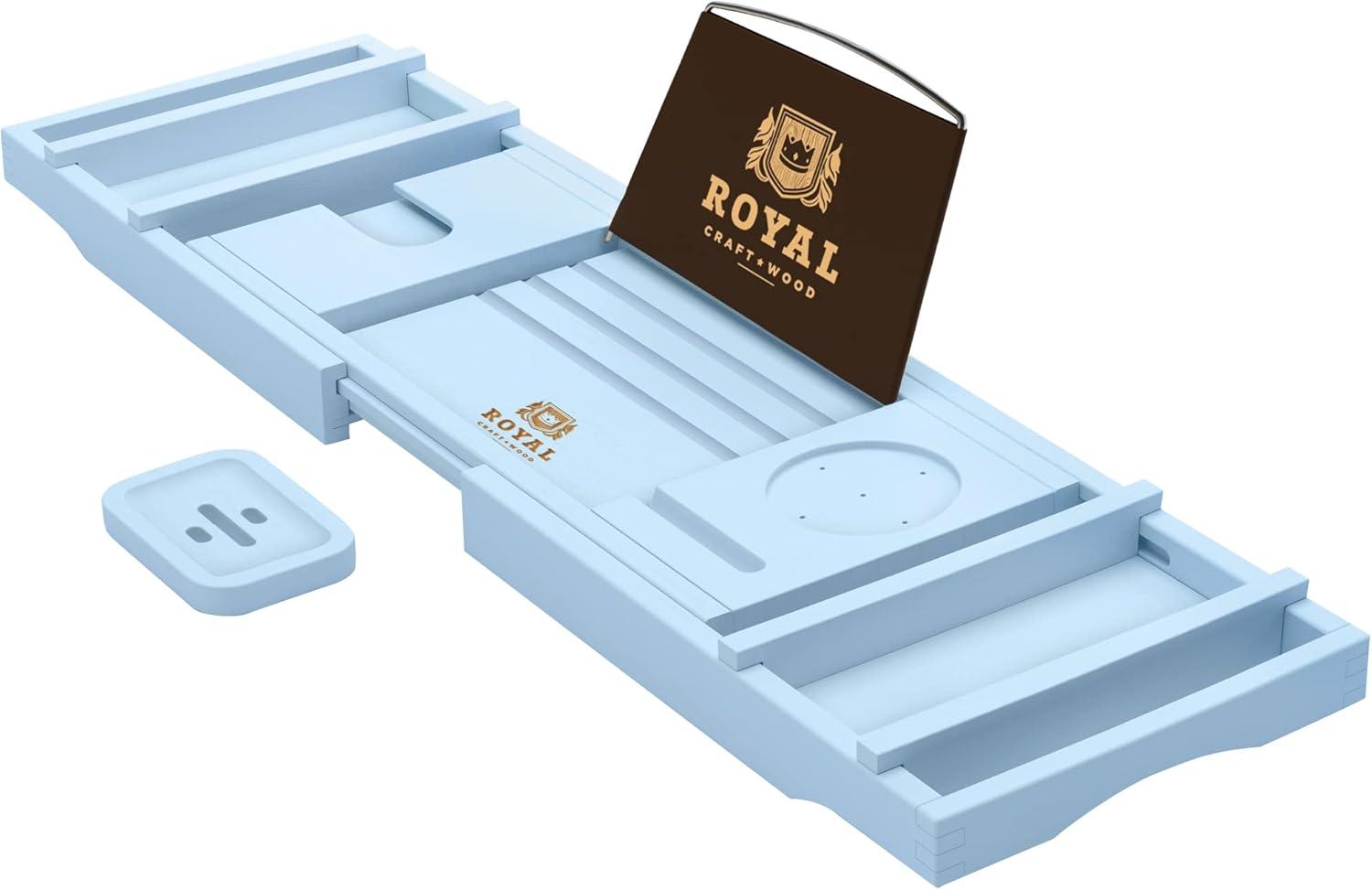 Royal Craft Wood Bathtub Caddy Tray (Blue)