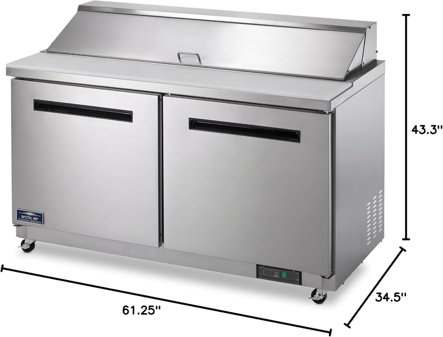 Arctic Air 61" Stainless Steel Double Door Prep Table