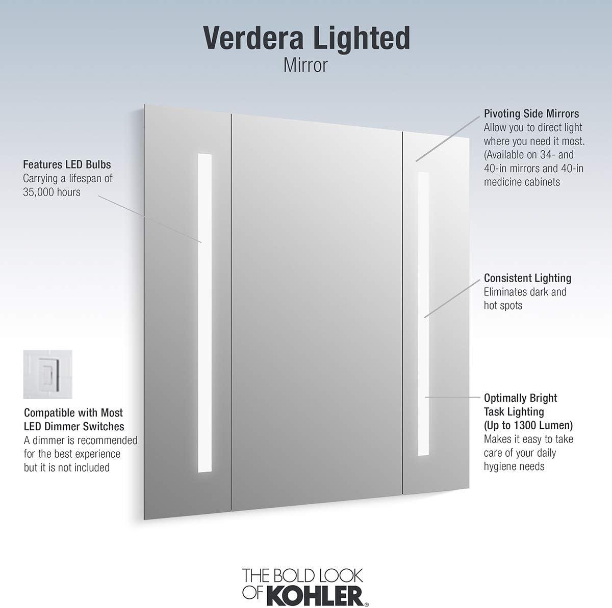 Verdera® Mirror with Lights, Bathroom Vanity Mirror with Internal LED Lights