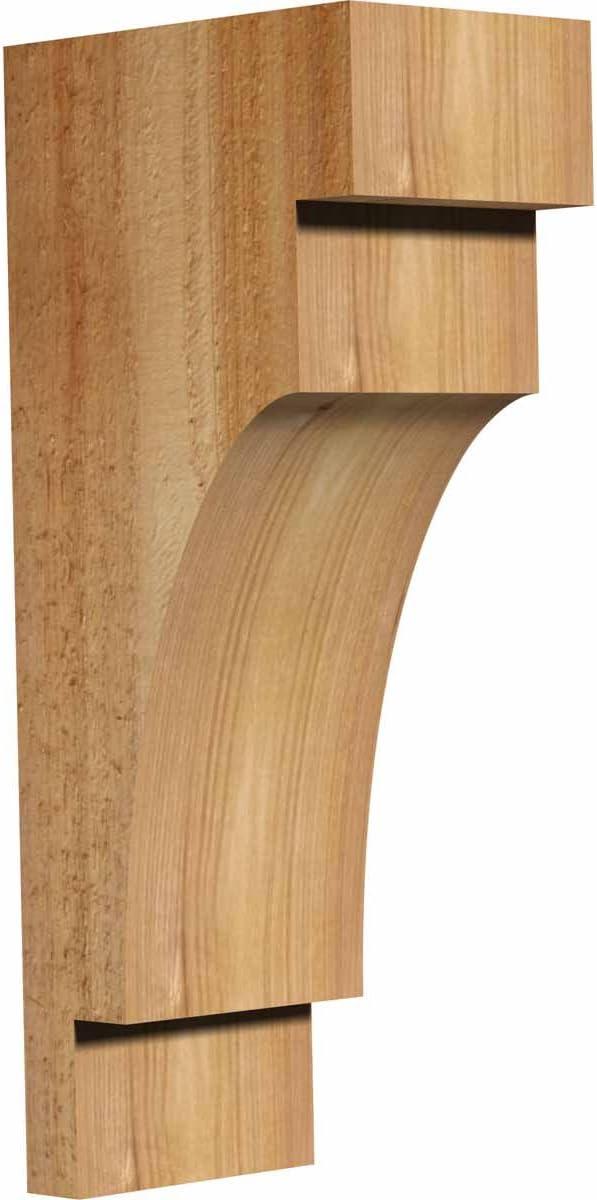 4"W x 6"D x 14"H Mediterranean Rough Sawn Corbel, Western Red Cedar