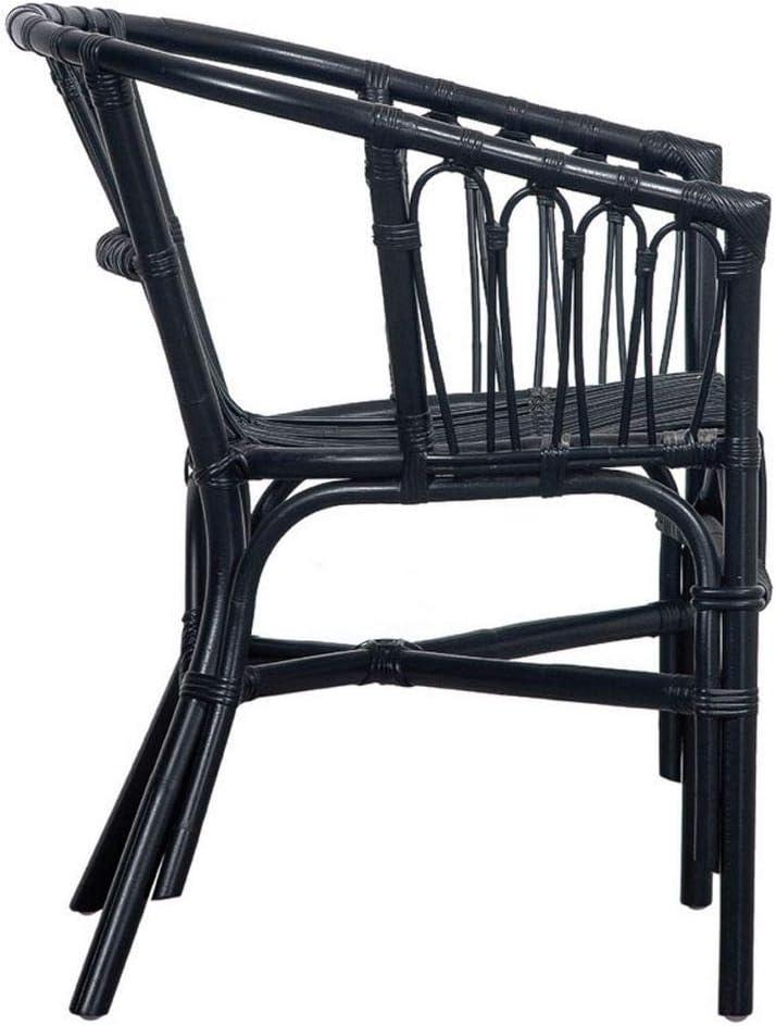 Sustainably Sourced Black Rattan Accent Chair Set