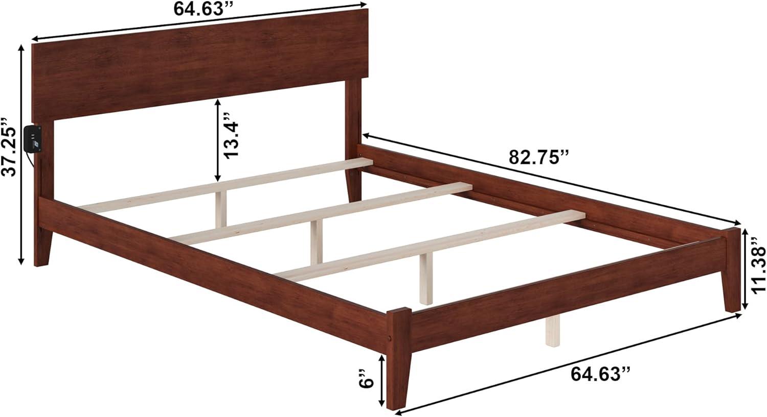 Orlando Queen Traditional Bed in Walnut