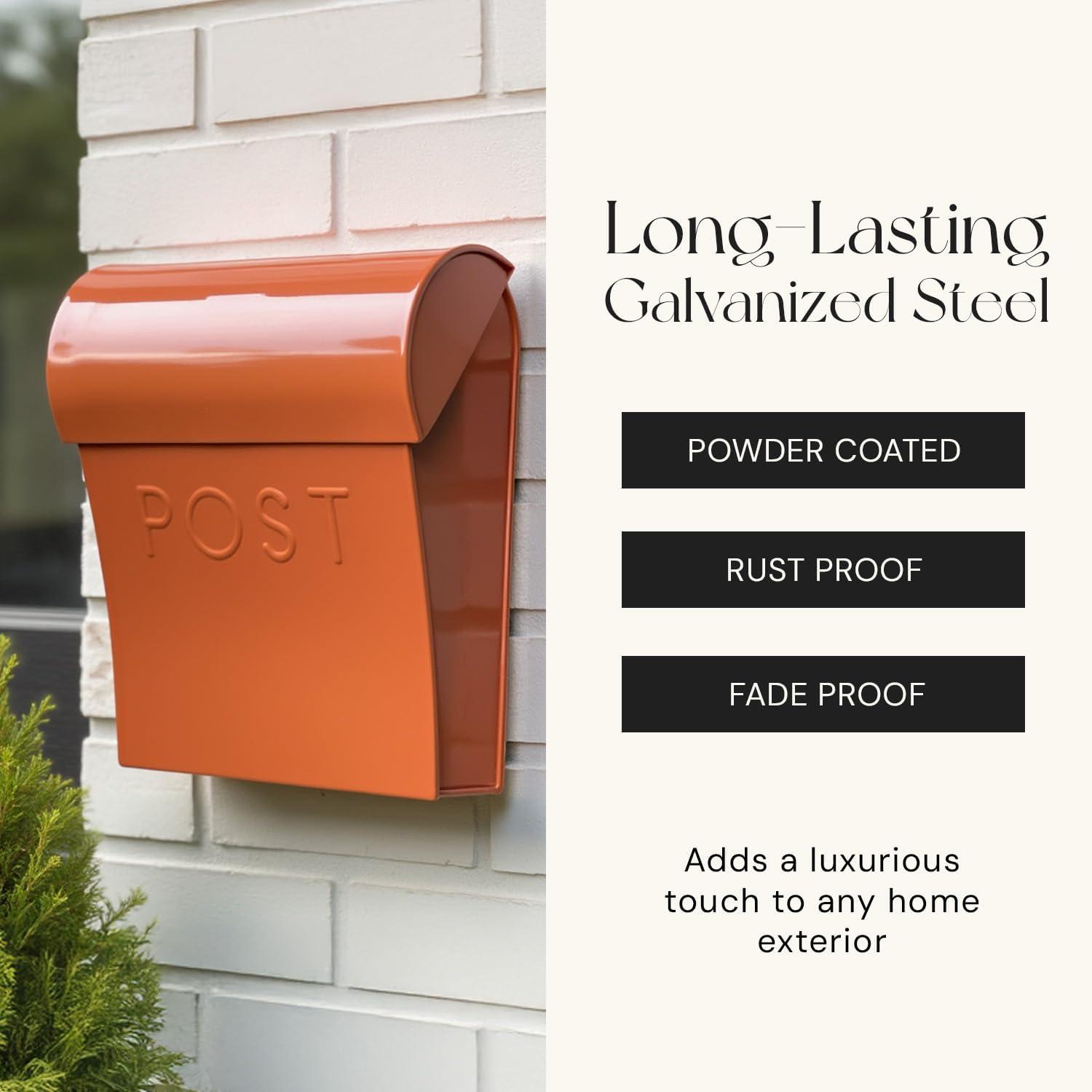NACH Vicki Euro Farmhouse Max Water and Rust Protection Post Wall Mounted Mailbox
