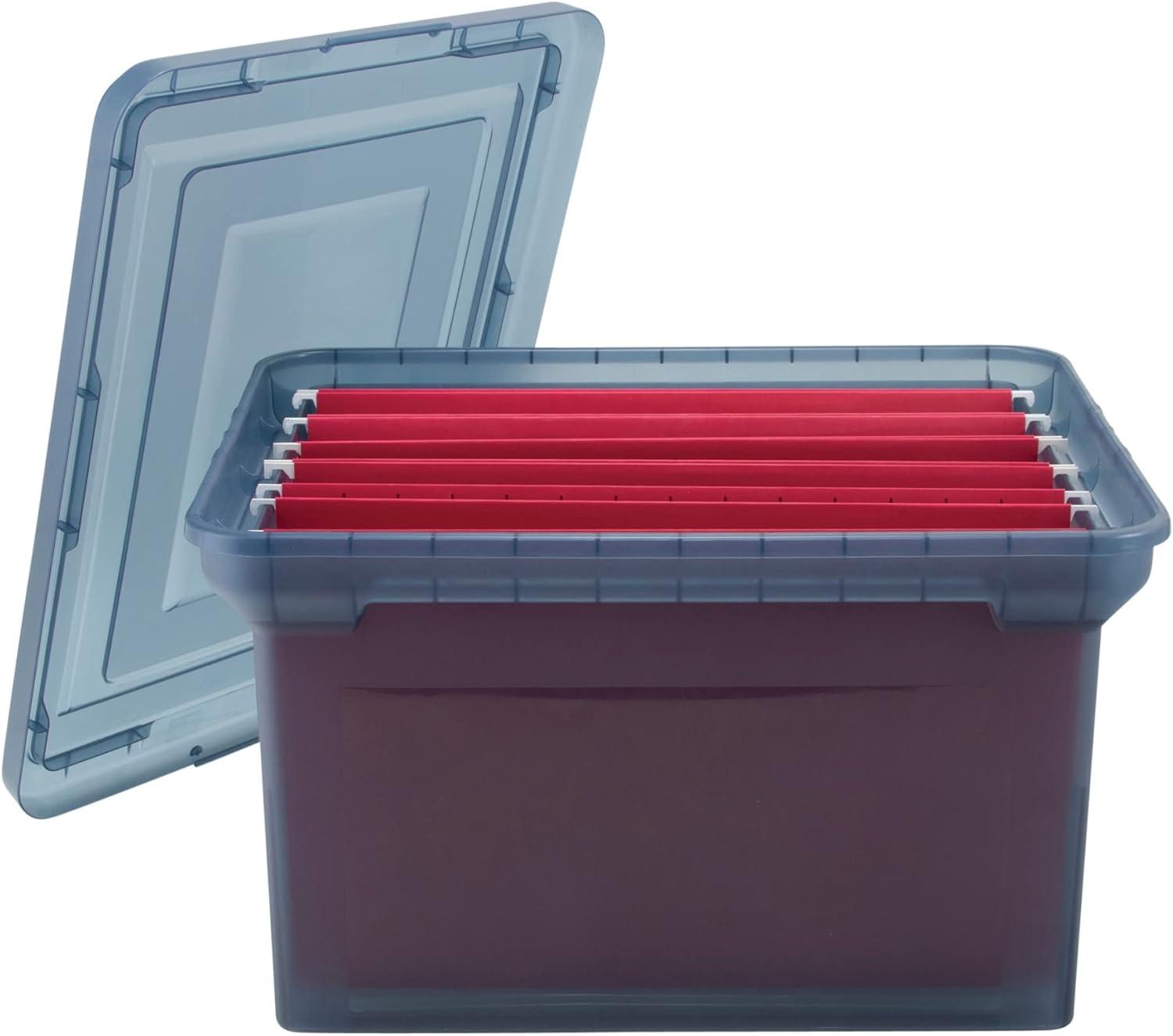 Copen Blue Stackable Water-Resistant File Storage Box