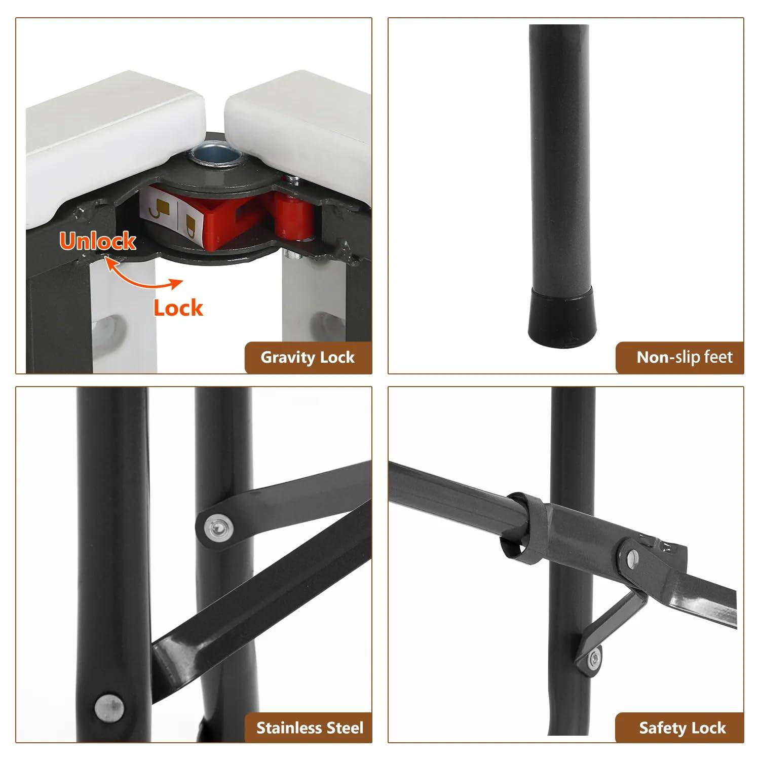 NiamVelo 96 inches Work Lightweight Utility Table, White