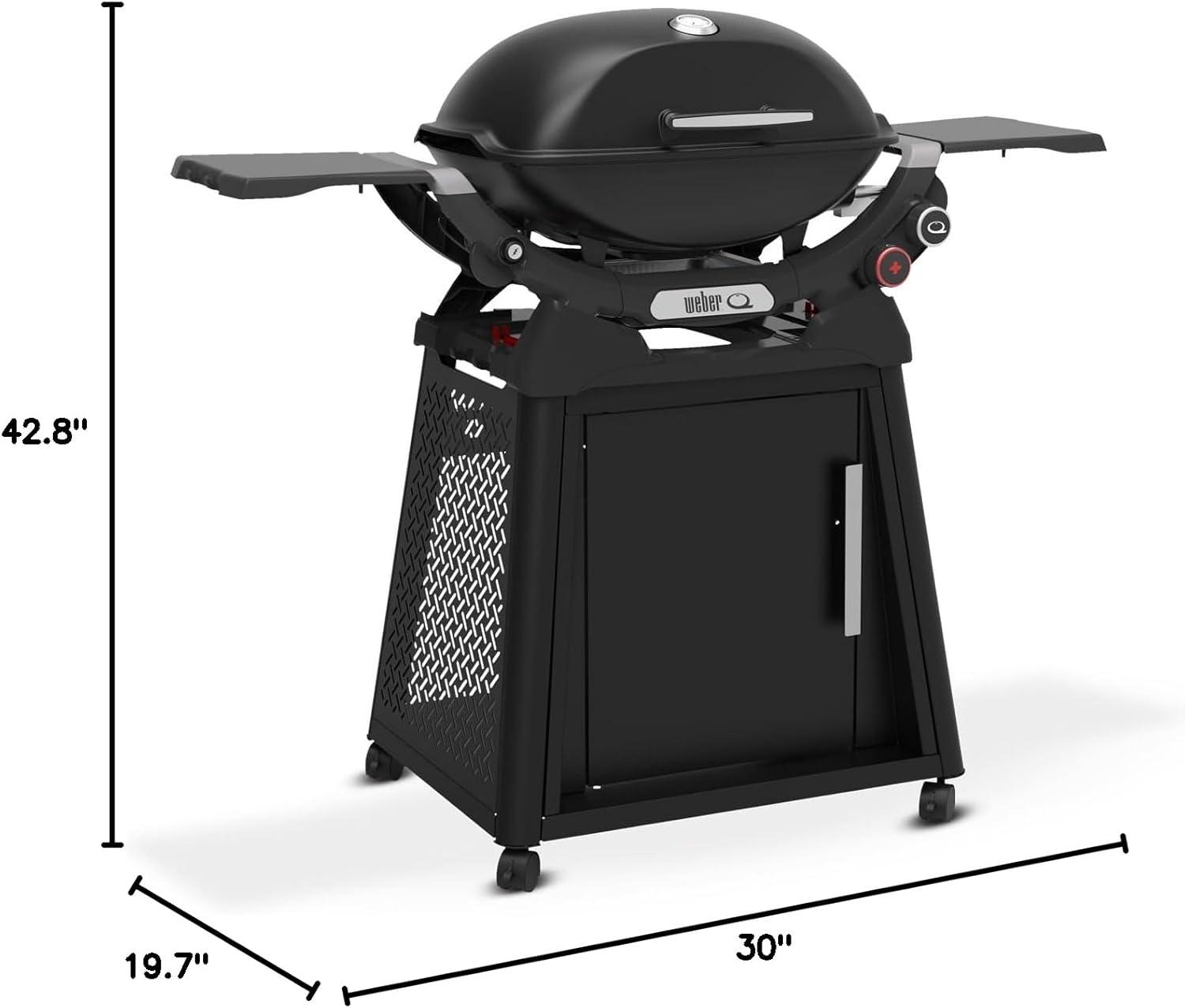 Weber Q2800N+ Gas Grill (Liquid Propane) With Stand Bundle, Black