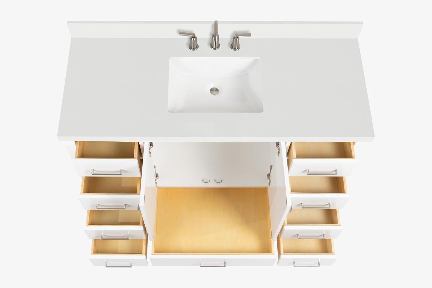 Ariel A055swqovo Cambridge 55" Free Standing Single Basin Vanity Set - White